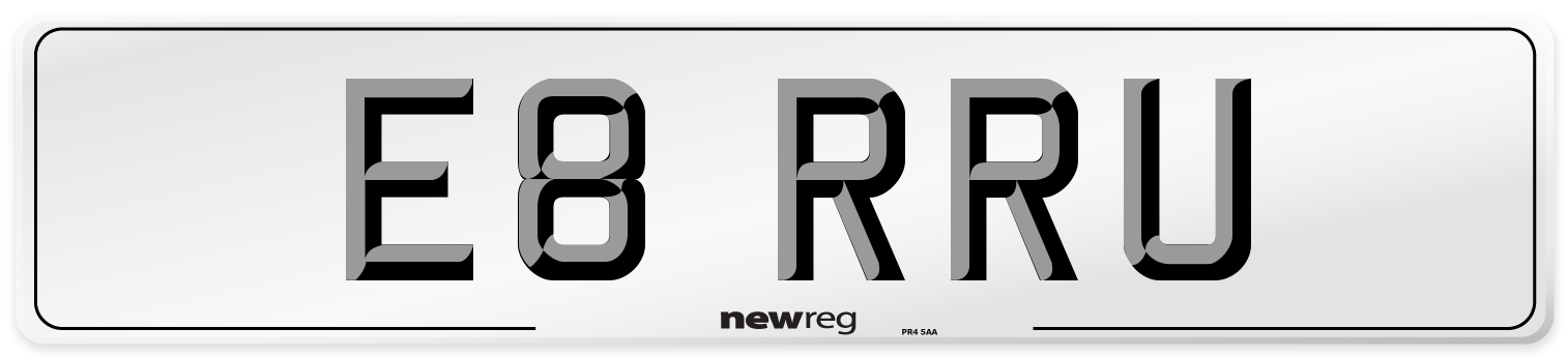 E8 RRU Number Plate from New Reg